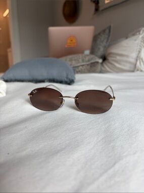 Ray-Ban Rimless Sunglasses with Brown Gradient Lenses - RB3767